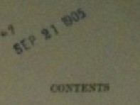 Close-up of library check-out date for Bret Harte book