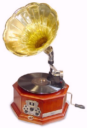 Vintage phonography gramophone record player