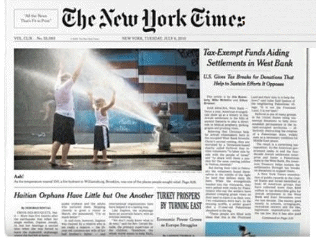 Big news icon - The New York Times newspaper front page