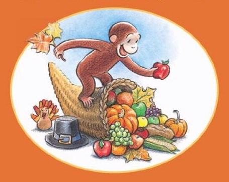 Happy Thanksgiving Curious George book and Kindle ebook cover