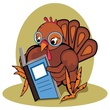 Turkey reading a book