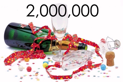 Celebrate millions with the number 2,000,000