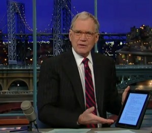 David letterman vs. the Kindle and iPad David letterman vs. the iPad and Kindle
