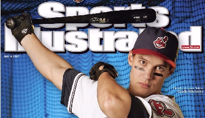 Sports Illustrated logo on baseball magazine cover