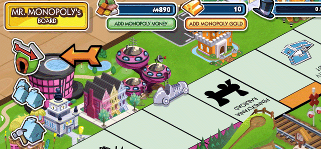 Screenshot of EA Facebook game Monopoly Millionaires
