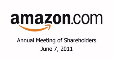 Amazon logo for shareholder's meeting Amazon logo for shareholder's meeting