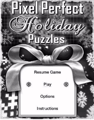 Amazon Kindle game Picture Perfect Holiday Puzzles menu screenshot