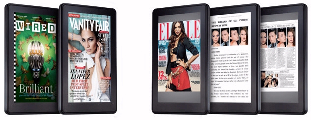 Magazine covers on the Amazon Kindle Fire tablet