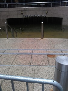 New York City after hurricane Sandy - the Plaza Shops underwater