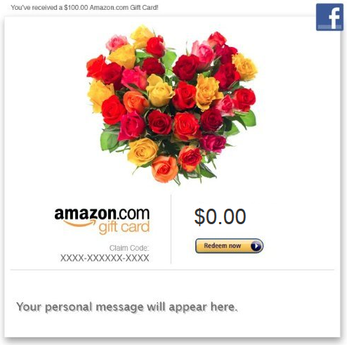 Roses on an Amazon gift card