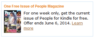 People Magazine on the Kindle