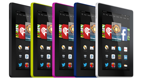 Fire HD7 comes in magenta, cobalt, citron, black, and white