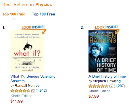 Randall Munroe XKCD book vs Stephen Hawking